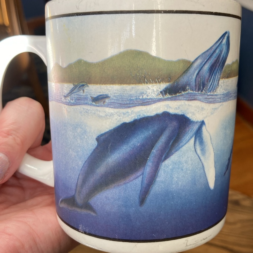 VTG C. Merrill 1987 Humpback Whales Coffee Mug Grand Menagerie Conservation